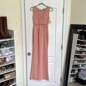 Formal crepe wrap dress